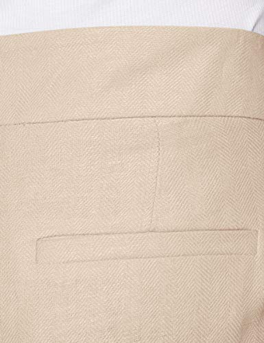 Marca Amazon - find. Pantalón Corto de Lino Mujer, Beige (Natural), 40, Label: M