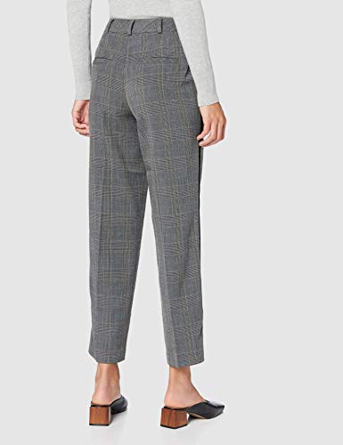 Marca Amazon - find. Pantalón de Cuadros para Mujer, Negro (Black), 48, Label: 3XL