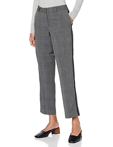 Marca Amazon - find. Pantalón de Cuadros para Mujer, Negro (Black), 48, Label: 3XL