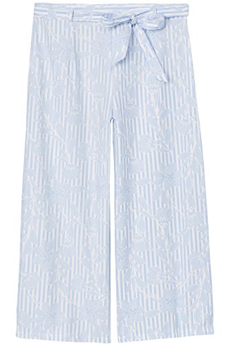 Marca Amazon - find. Pantalón Estampado con Lazada en la Cintura para Mujer, Azul (Blue Stripe), 38, Label: S