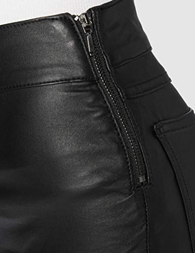 Marca Amazon - find. Pu Coated Pantalones Mujer, Negro (Black), 48, Label: 3XL