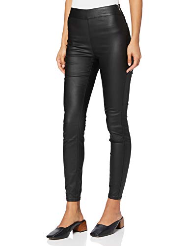 Marca Amazon - find. Pu Coated Pantalones Mujer, Negro (Black), 48, Label: 3XL
