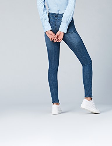 Marca Amazon - find.. Vaqueros Ceñidos de Tiro Alto Mujer, Azul (Mid Wash), 34W / 32L, Label: 34W / 32L