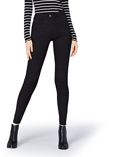 Marca Amazon - find. Vaqueros Súper Ajustados Mujer, Negro (Black), 34W / 32L, Label: 34W / 32L