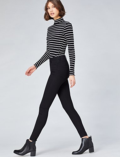 Marca Amazon - find. Vaqueros Súper Ajustados Mujer, Negro (Black), 36W / 32L, Label: 36W / 32L