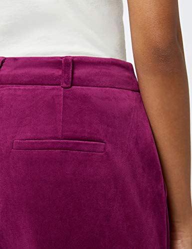 Marca Amazon - find. Velvet Trouser, Pantalones de Traje para Mujer, Rosa (Magenta), 46, Label: XXL