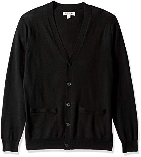Marca Amazon - Goodthreads - Rebeca de lana merino para hombre, Negro (black), US S (EU S)
