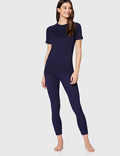 Marca Amazon - IRIS & LILLY Leggins Interiores Mujer, Pack de 2, Azul (Navy), S, Label: S