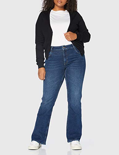 Marca Amazon - MERAKI Chaqueta de Algodón Mujer Cuello Pico, Negro (Black), 38, Label: S