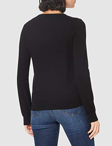 Marca Amazon - MERAKI Chaqueta de Algodón Mujer Cuello Redondo, Negro (Black), 40, Label: M