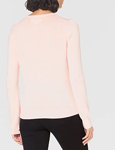 Marca Amazon - MERAKI Chaqueta de Algodón Mujer Cuello Redondo, Rosa (Pale Pink), 40, Label: M