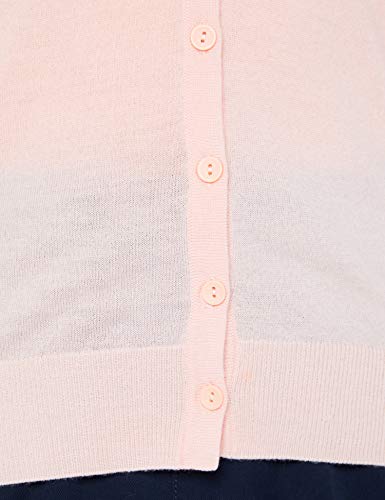 Marca Amazon - MERAKI Chaqueta de Merino Mujer Cuello Pico, Rosa (Pale Pink), 40, Label: M