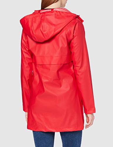 Marca Amazon - MERAKI Chubasquero Mujer con Capucha, Rojo (Red), 36, Label: XS