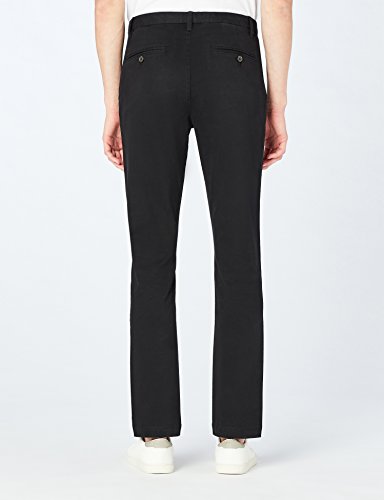 Marca Amazon - MERAKI Pantalones Chinos Estrechos Hombre, Negro (Black), 38W / 34L, Label: 38W / 34L