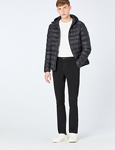 Marca Amazon - MERAKI Pantalones Chinos Estrechos Hombre, Negro (Black), 38W / 34L, Label: 38W / 34L