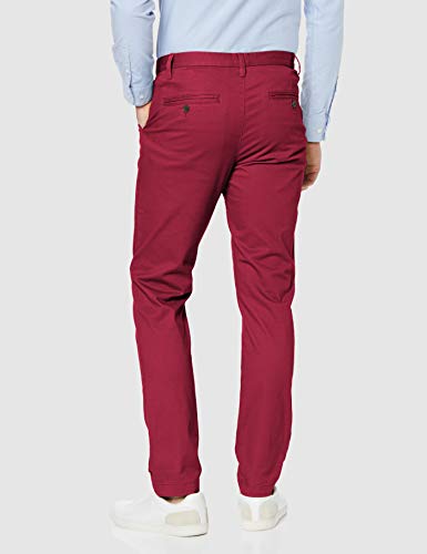 Marca Amazon - MERAKI Pantalones Chinos Estrechos Hombre, Rojo (Beet Red), 30W / 32L, Label: 30W / 32L