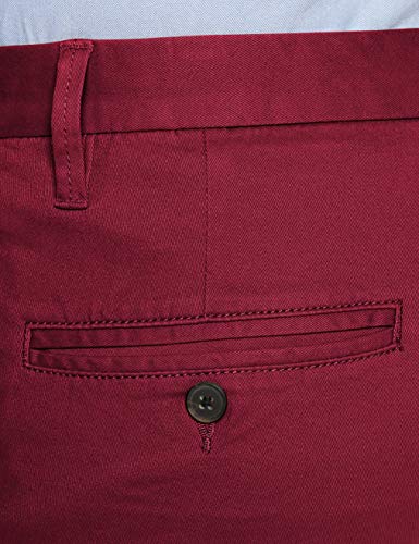 Marca Amazon - MERAKI Pantalones Chinos Estrechos Hombre, Rojo (Beet Red), 30W / 32L, Label: 30W / 32L
