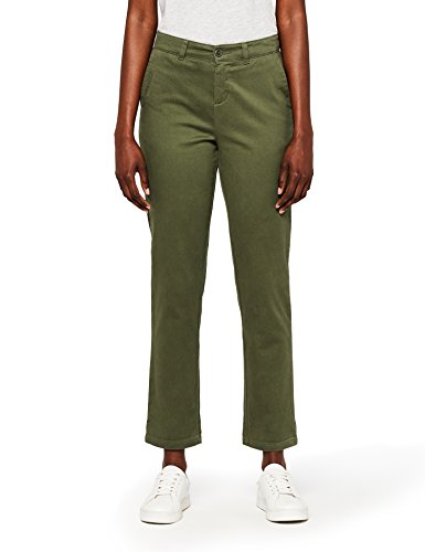 Marca Amazon - MERAKI Pantalones Chinos Estrechos Mujer, Verde (Winter Moss: 18-0523 Tcx), 40, Label: M