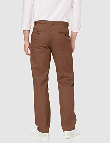 Marca Amazon - MERAKI Pantalones Chinos Regular Fit Hombre, Marrón (Tobacco Brown), 33W / 34L, Label: 33W / 34L