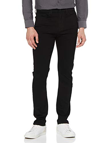 Marca Amazon - MERAKI Vaqueros Slim Hombre, Negro (Black), 38W / 34L, Label: 38W / 34L
