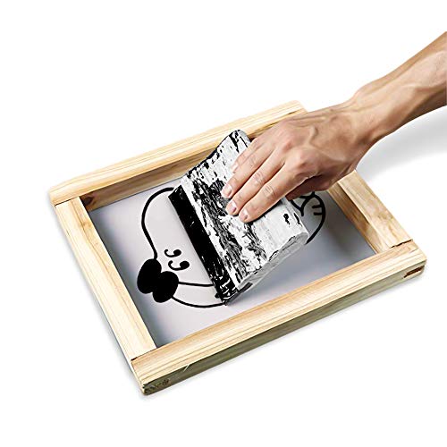 Marco de serigrafía, seda serigrafiada, malla blanca de 110t, resistente y duradero, apto para serigrafía, camisetas impresas, mochilas, bolsos, suelos, ventanas, 35,5 x 25,4 cm