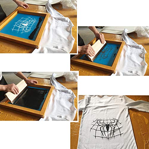 Marco de serigrafía, seda serigrafiada, malla blanca de 110t, resistente y duradero, apto para serigrafía, camisetas impresas, mochilas, bolsos, suelos, ventanas, 35,5 x 25,4 cm