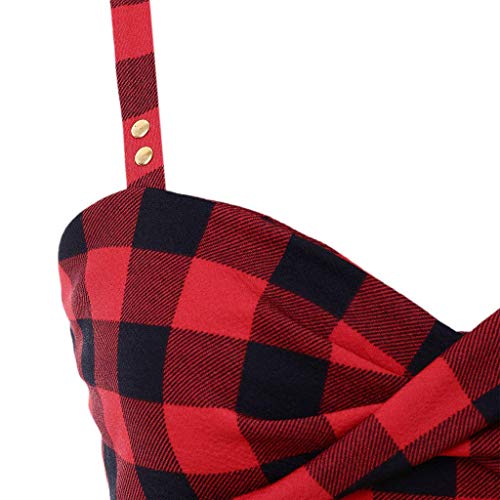 Mariisay Mujer Sobredimensionan Camisa Sin Mangas Casual Chic A Cuadros Honda De La Vendimia De La Tela Escocesa De Tiras Chaleco Partido del Ocio De Vestir Blusa Ärmelloses Camisa Elegante Tankshirt
