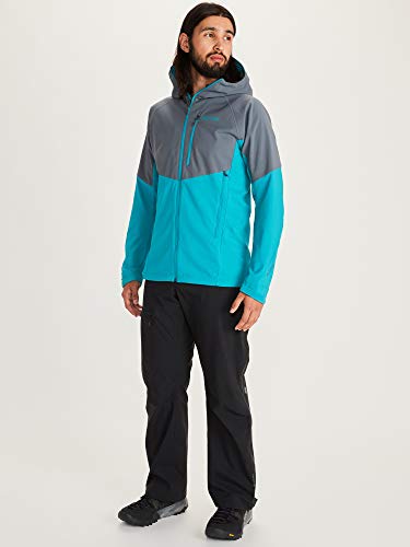Marmot ROM Jacket Chaqueta Softshell, Chaqueta Outdoor, Anorak, Repelente al Agua, Transpirable, Hombre, Steel Onyx/Enamel Blue, XL