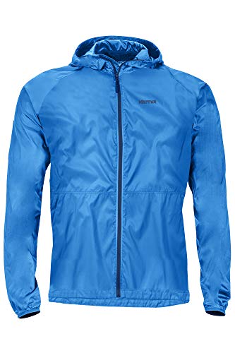 Marmot Trail Wind Hoody Chubasquero Rígido, Chaqueta Impermeable, A Prueba De Viento, Impermeable, Transpirable, Hombre, Classic Blue, XL