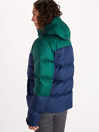 Marmot Wm's Guides Down Hoody Chaqueta de Plumas Aislante Ligera, 700 Pulgadas cúbicas, Mujer, Arctic Navy/Botanical Garden, L