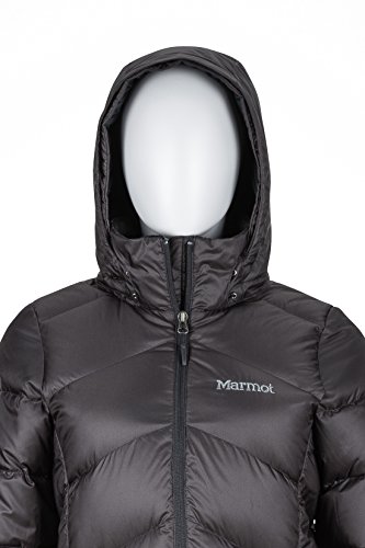 Marmot Wm's Montreaux Coat Chaqueta De Plumas Aislante Ligera, 700 Pulgadas Cúbicas, Abrigo para Exteriores, Anorak Resistente Al Agua, Resistente Al Viento, Mujer, Black, L