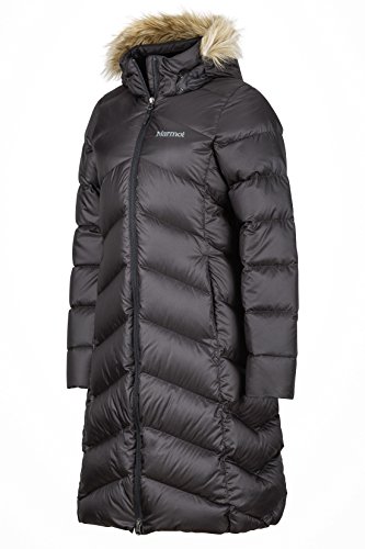 Marmot Wm's Montreaux Coat Chaqueta De Plumas Aislante Ligera, 700 Pulgadas Cúbicas, Abrigo para Exteriores, Anorak Resistente Al Agua, Resistente Al Viento, Mujer, Black, L