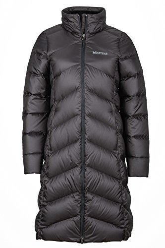 Marmot Wm's Montreaux Coat Chaqueta De Plumas Aislante Ligera, 700 Pulgadas Cúbicas, Abrigo para Exteriores, Anorak Resistente Al Agua, Resistente Al Viento, Mujer, Black, L