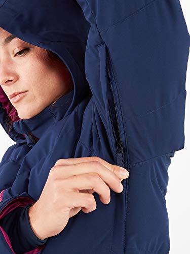 Marmot Wm's Slingshot Jacket Chaqueta de Plumas para la Nieve, 700 Pulgadas cúbicas, Ropa de esquí y Snowboard, Resistente al Viento, Resistente al Agua, Transpirable, Mujer, Arctic Navy/Wild Rose, M