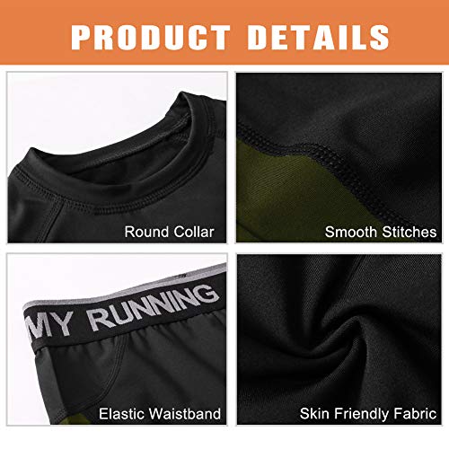 MEETYOO Ropa Interior Térmica Niño, Conjuntos Térmicos de Esquí Funcional Camiseta Térmicos Pantalón para Running Futbolístico Deportes de Invierno