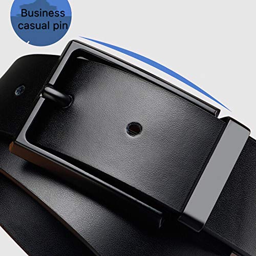 MEIRUIER Cuero Cinturón Reversible,Perfecto Regalo,Cinturon Hombre Cuero Negro Marrón Jeans Reversible Piel para Hombres Clásico Negocios Casual (Negro&marrón-3, 120cm(Cintura32-42"))