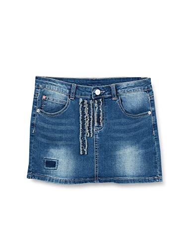 MEK Minigonna Jeans Falda, Gris (Stone Wash 01 148), 164 (Talla del Fabricante: 14A) para Niñas