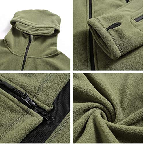 Memoryee Chaqueta Militar al Aire Libre de Lana Polar Sudaderas t¨¢cticas a Prueba de Viento Impermeable Ideal para Deportes, Trabajo y Ocio/Verde/M