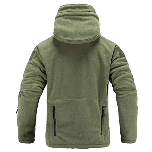 Memoryee Chaqueta Militar al Aire Libre de Lana Polar Sudaderas t¨¢cticas a Prueba de Viento Impermeable Ideal para Deportes, Trabajo y Ocio/Verde/M