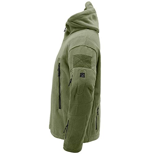 Memoryee Chaqueta Militar al Aire Libre de Lana Polar Sudaderas t¨¢cticas a Prueba de Viento Impermeable Ideal para Deportes, Trabajo y Ocio/Verde/M