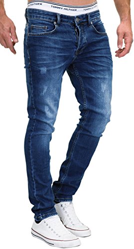 MERISH Vaqueros para hombre Slim Fit Denim 1501 501-1 azul oscuro. 32W x 32L