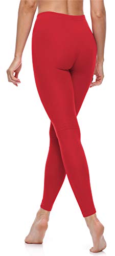 Merry Style Leggins Largos Mallas Deportivas Mujer MS10-198 (Rojo, L)