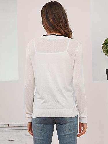 MessBebe Cardigan Mujer Rebeca V Cuello Jersey Invierno con Botones Blusa Manga Larga Chaqueta de Punto Cardigans Mujer Jerseys con Bolsillos