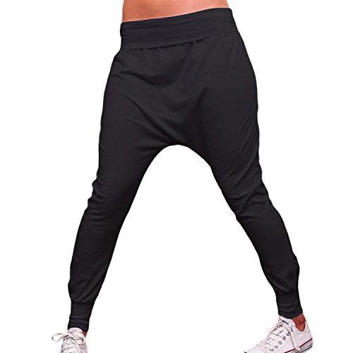 MForshop 00283 - Pantalón de chándal para mujer con pantalón de pirata Negro Talla única