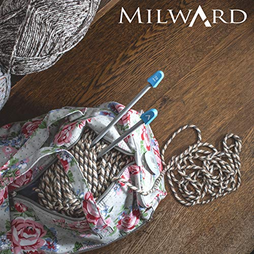 Milward Mercería Tarjeta De Autoservicio con Agujas De Tejer para Chaquetas, 40 Cm, Material: Aluminio, Color: Gris Perla, Grosor: 2,5, Embalaje: 2 Piezas perlgrau, 45cm x 3cm x 1cm