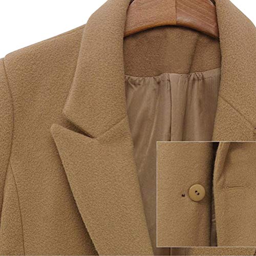 Minetom Mujer Elegante Manga Larga Chaquetas Largas Invierno Caliente Abrigo Tallas Grandes Moda Gabardinas Trenca Parka de Solapa Ejército Verde 44
