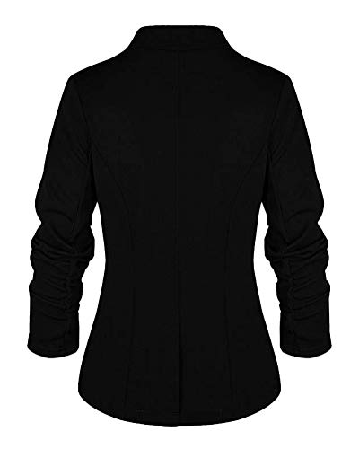 Minetom Mujeres De Marca Americanas Elegante Fiesta Chica 2 Botones Casual Blazers la Pequeña Negro ES 40
