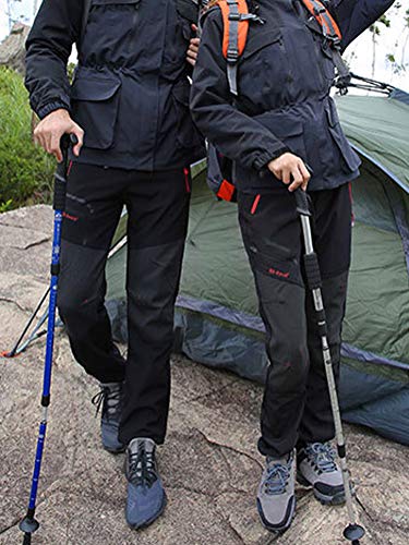 Minetom Pantalon Softshell Hombre Mujer Pantalones de Montaña Impermeable Pantalon Trekking Caliente Pantalones Invierno Aire Libre Pantalones Mujer Morado XXX-Large