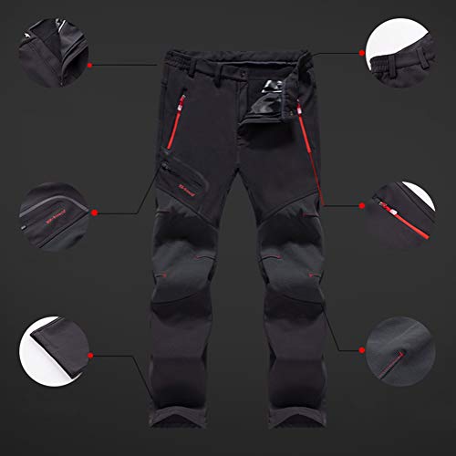 Minetom Pantalon Softshell Hombre Mujer Pantalones de Montaña Impermeable Pantalon Trekking Caliente Pantalones Invierno Aire Libre Pantalones Mujer Morado XXX-Large