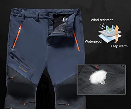 Minetom Pantalon Softshell Hombre Mujer Pantalones de Montaña Impermeable Pantalon Trekking Caliente Pantalones Invierno Aire Libre Pantalones Mujer Morado XXX-Large